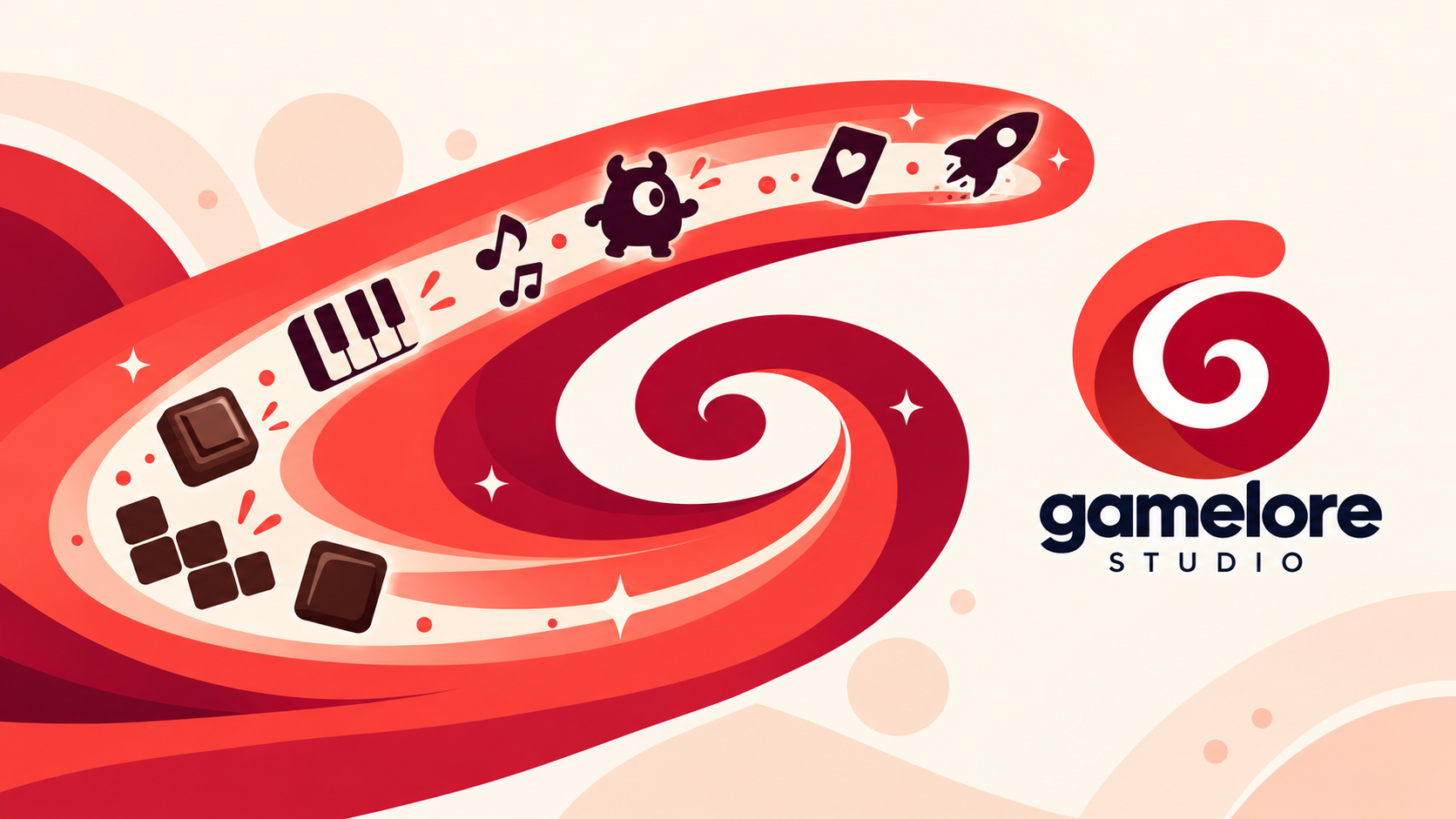 A spiral journey through different game worlds